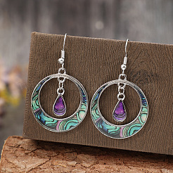 Bohemian Style Zinc Alloy Plastic Dangle Earrings&nbsp;FS-WG6C237-01