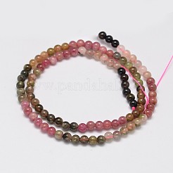 Round Natural Multicolor Tourmaline Beads Strands&nbsp;G-K068-19-4.5mm