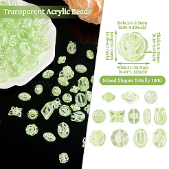 100g Transparent Acrylic Beads&nbsp;OACR-TA0003-22D