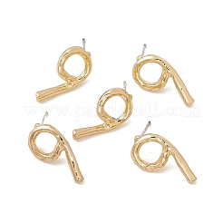 Brass Number Stud Earrings with 925 Sterling Silver Pins for Women&nbsp;LS-EJEW-A077-01I