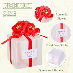 Clear PVC Candy Gift Packaging Boxes with Ribbon & Artificial Flower&nbsp;CON-TAC0001-20C