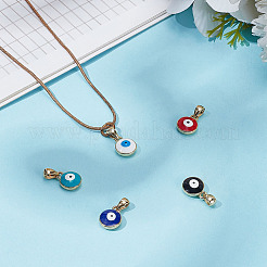 5Pcs 5 Colors Brass Enamel Charms&nbsp;KK-HY0004-03