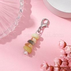 Natural Quartz Crystal & Lemon Jade & Citrine & Prehnite Chips Pendant Decoration&nbsp;HJEW-JM02346-02