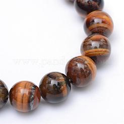 Round Natural Tiger Eye Bead Strands&nbsp;G-R345-6mm-25