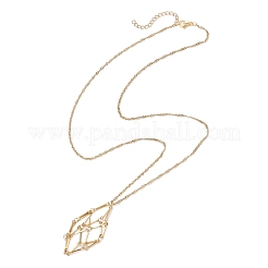 3Pcs 3 Styles 304 Stainless Steel Cuboid Link Chain Macrame Pouch Empty Stone Holder Necklace Making&nbsp;NJEW-JN05198