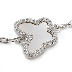 Brass Micro Pave Clear Cubic Zirconia Link Bracelets&nbsp;BJEW-Q336-01A-P