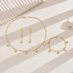 Sweetheart Brass Heart Design Jewelry Set for Date Night and Everyday Wear&nbsp;QJ5071