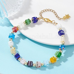 Handmade Millefiori Glass & Non-magnetic Synthetic Hematite Beads Bracelets for Women&nbsp;BJEW-JB13770