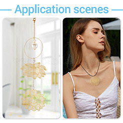 24Pcs 12 Styles Brass Filigree Big Pendants&nbsp;KKC-TA0001-05