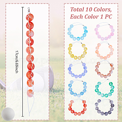 10Pcs 10 Colors Elastic Cords and Acrylic Golf Beads Count Stroke Score Counter&nbsp;HJEW-DR00084