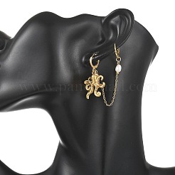 304 Stainless Steel Pendants & Natural Cultured Freshwater Pearl Leverback Earrings&nbsp;EJEW-JE07259-01