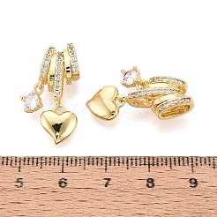 Brass Micro Pave Clear Cubic Zirconia Pendants&nbsp;KK-T075-88G
