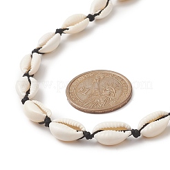 Natural Cowrie Shell & Synthetic Turquoise Braided Beaded Necklace for Women&nbsp;NJEW-JN04253-02