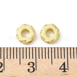 Flat Round Brass Micro Pave Clear Cubic Zirconia Beads&nbsp;KK-K293-61G