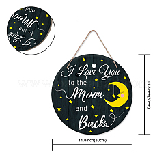 Wooden Hanging Plate&nbsp;HJEW-WH0027-004
