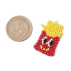 French Fries Glass Seed Beads Beaded Charms&nbsp;PALLOY-CJ00133