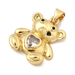 Brass Pave Cubic Zirconia Pendants&nbsp;KK-I360-002G