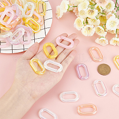 120 Pcs 6 Colors Transparent Acrylic Linking Rings&nbsp;TACR-OC0001-05