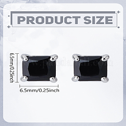 1 Pair Brass Cubic Zirconia Stud Earrings&nbsp;EJEW-LP0010-02