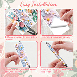 12Pcs Plastic Rub on Transfer Stickers&nbsp;DIY-WH0611-017