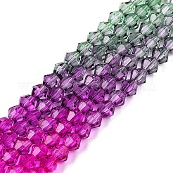 Gradient Color Baking Paint Glass Bead Strands&nbsp;DGLA-A039-T6mm-A09