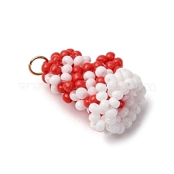 Glass Seed Beaded Christmas Glove Pendants&nbsp;PALLOY-MZ00811