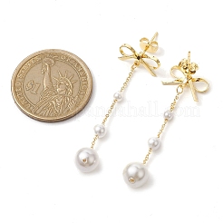Brass Bowknot Dangle Stud Earrings&nbsp;EJEW-TA00394