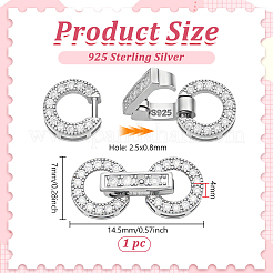 1Pc 925 Sterling Silver Fold Over Clasps&nbsp;STER-BC0004-52B