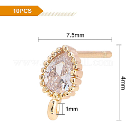 Brass Stud Earring Findings&nbsp;KK-BC0006-14G
