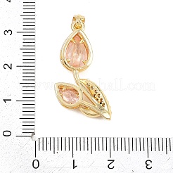 Valentine's Day Brass Micro Pave Cubic Zirconia Pendants&nbsp;KK-D258-42G-01