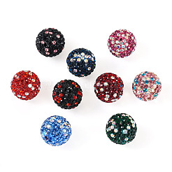 18Pcs 9 Colors Handmade Polymer Clay Pave Rhinestone Beads&nbsp;RB-TA0001-30
