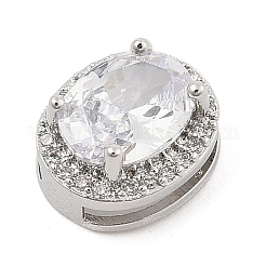 Brass Micro Pave Cubic Zirconia Slide Charms&nbsp;ZIRC-I068-11P