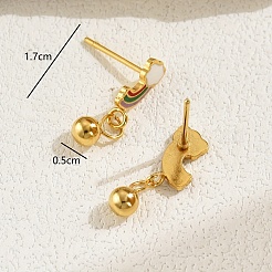 Fashionable Classic Versatile Rainbow with Round 201 Stainless Steel Stud Earrings&nbsp;NE2607
