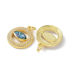 Brass Micro Pave Cubic Zirconia Pendants&nbsp;X-KK-A197-10G