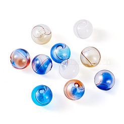 10Pcs 5 Colors Transparent Handmade Blown Glass Globe Beads&nbsp;GLAA-PJ0001-04
