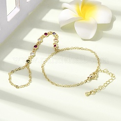 Brass Micro Pave Cubic Zirconia Mittens Bracelets&nbsp;BJEW-C156-01G