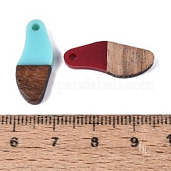 Opaque & Transparent Resin & Walnut Wood Pendants&nbsp;RESI-N053-27