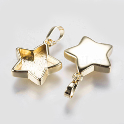Brass Pendant Cabochon Settings&nbsp;KK-G338-07G