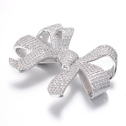 Bowknot Brass Micro Pave Cubic Zirconia Pendants&nbsp;ZIRC-O017-06