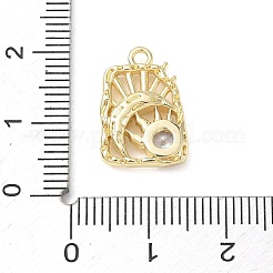 Brass Pave Clear Cubic Zirconia Pendants&nbsp;CU-CBACBD7-02G