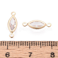 Brass Pave Clear Cubic Zirconia Links/Connector Charms&nbsp;ZIRC-T017-06KCG