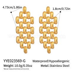 Stainless Steel Hollow Out Chain Stud Earrings&nbsp;PI7436-1