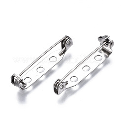 Tarnish Resistant 201 Stainless Steel Brooch Pin Back Safety Catch Bar Pins&nbsp;STAS-S117-022C