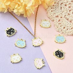 40Pcs 4 Colors Alloy Enamel Pendants&nbsp;ENAM-CJ0004-16