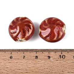 Windmill Spiral Pattern Vintage Handmade Porcelain Beads&nbsp;PORC-N013-19-04