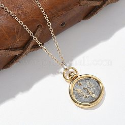 Brass Twelve Constellations Tarot Pendant Necklaces&nbsp;LS-NJEW-Q006-01J-G