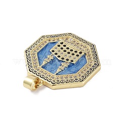 Rack Plating Brass Micro Pave Clear Cubic Zirconia Pendants&nbsp;KK-H474-22G