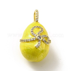 Rack Plating Brass Micro Pave Cubic Zirconia Enamel Pendants&nbsp;KK-M230-12G
