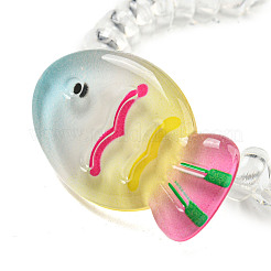 Summer Fish Resin Telephone Line Wire Elastic Hair Ties&nbsp;LS-AJEW-U004-02A