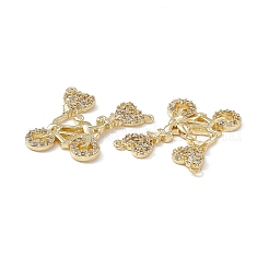 Brass Micro Pave Cubic Zirconia 2-Loop Pendants&nbsp;KK-E068-VB077